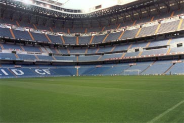 Real madrid stadium pichside view