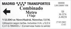 Madrid Metro example ticket
