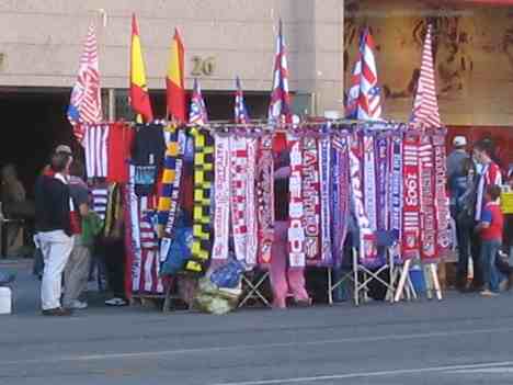 Spanish football store - In fornt of the Vicente Calderon